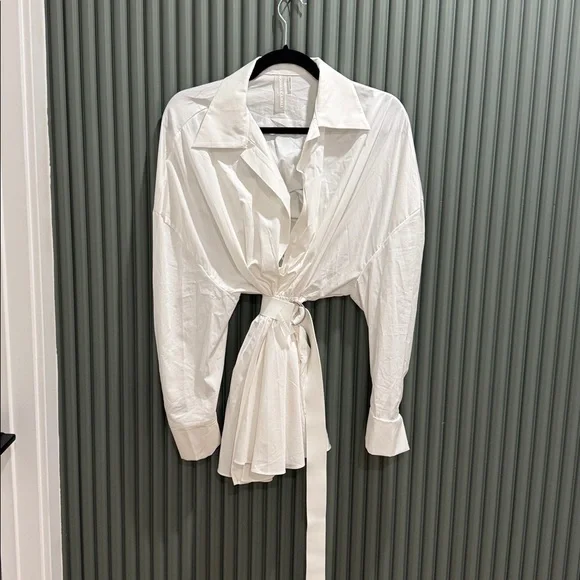 Norma Kamala Boyfriend Shirt Flared Mini Dress - Picture 4 of 10